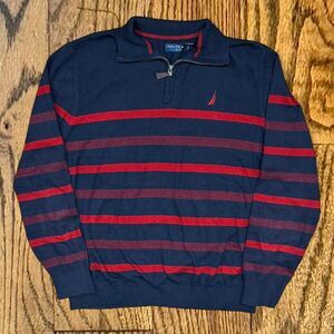 Nautica Men's Navy and Red Jumper